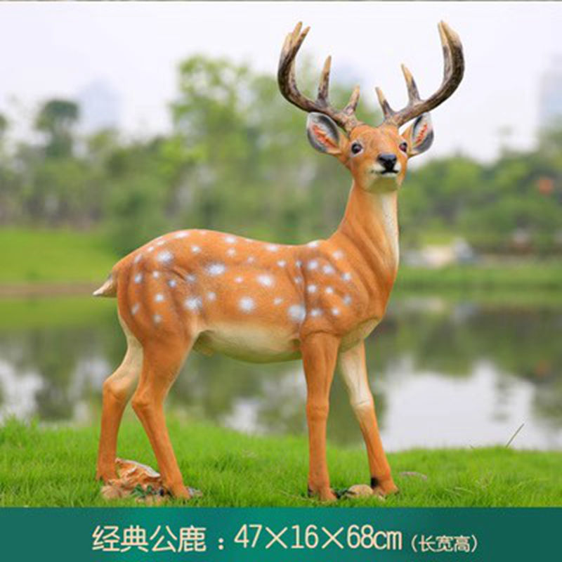 simulation sika deer decoration animal sculpture frp garden home ornament park garden decoration lawn model