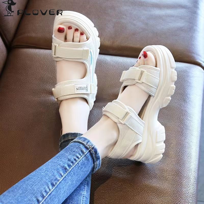 woodpecker platform sandals for women 2023 summer new all-matching and lightweight beach shoes small high heel sandals