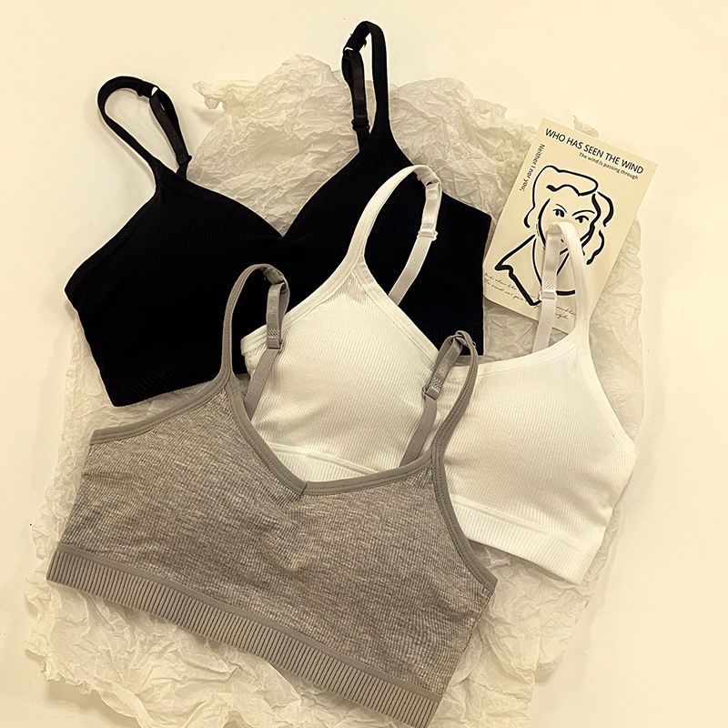 beauty back cotton underwear women wireless thin push up sports camisole tube top one-piece wrapped chest bra