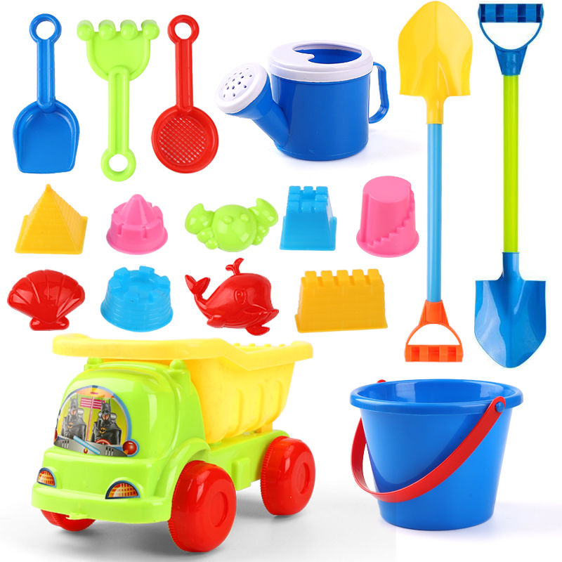 children‘s beach toy suit baby playing in water sand digging large shovel drop-resistant ketsumeishi beach bucket tools