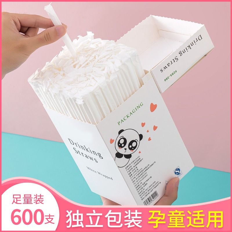 straw disposable independent packaging maternal children long straw food grade plastic flexible soybean milk drink coffee