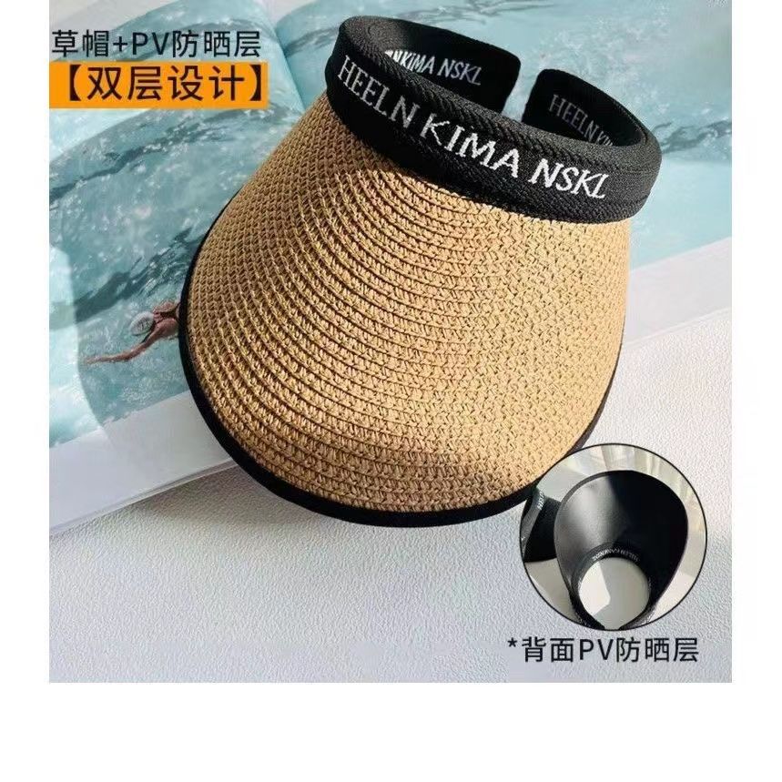 sun protection sun hat vinyl straw hat summer uv protection empty top hat cool hat sun protection sun protection hat for men and women