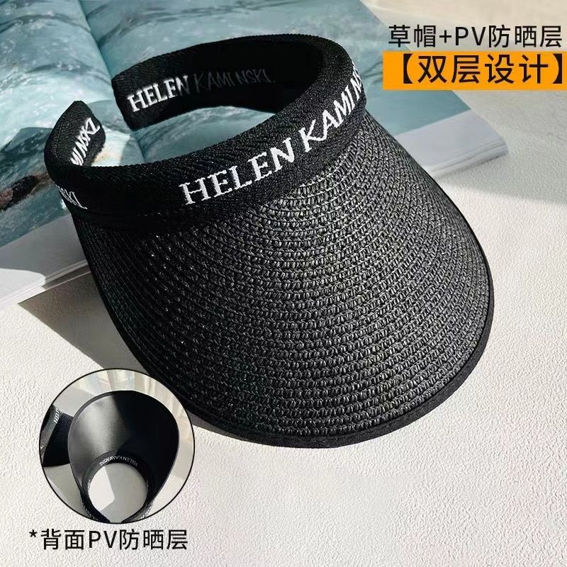 sun protection sun hat vinyl straw hat summer uv protection empty top hat cool hat sun protection sun protection hat for men and women