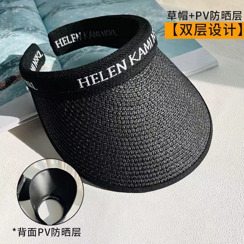 sun protection sun hat vinyl straw hat summer uv protection empty top hat cool hat sun protection sun protection hat for men and women