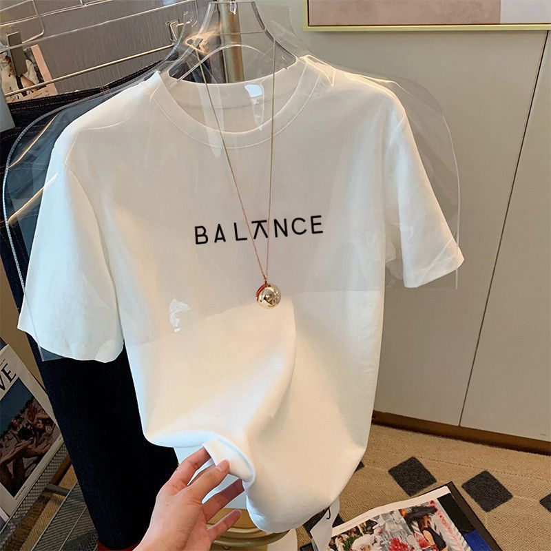 women‘s new 2023 popular white t-shirt top women‘s new summer short-sleeved women‘s shirt fashion western style youthful-looking