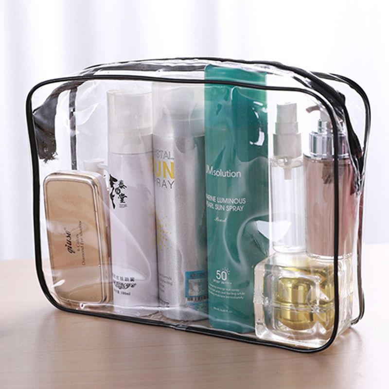 Travel Portable Toiletry Bag Men's and Women's Large Capacity Cosmetic Bag Waterproof Cosmetic Bag Aviation Supplies Transparent Storage Bag