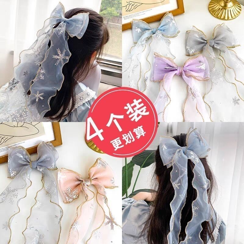 children‘s bow ribbon hairpin headdress little girl princess hair band girls hair accessories tie hair frozen