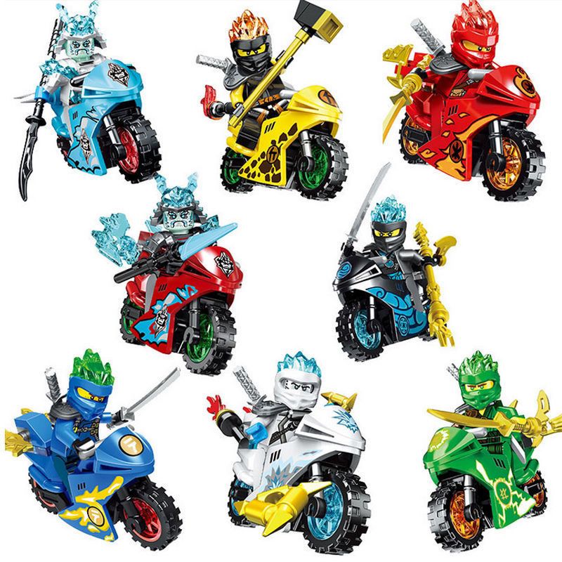 Compatible with Lego Ninjago Doll Toy Snake Monster Skull Motorcycle Assembled Boy Building Blocks Blind Bag Toy Gift