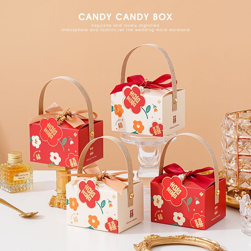 2024 new wedding candies box wedding candy bag wedding high-grade candy box gift box candy box ins style mori style