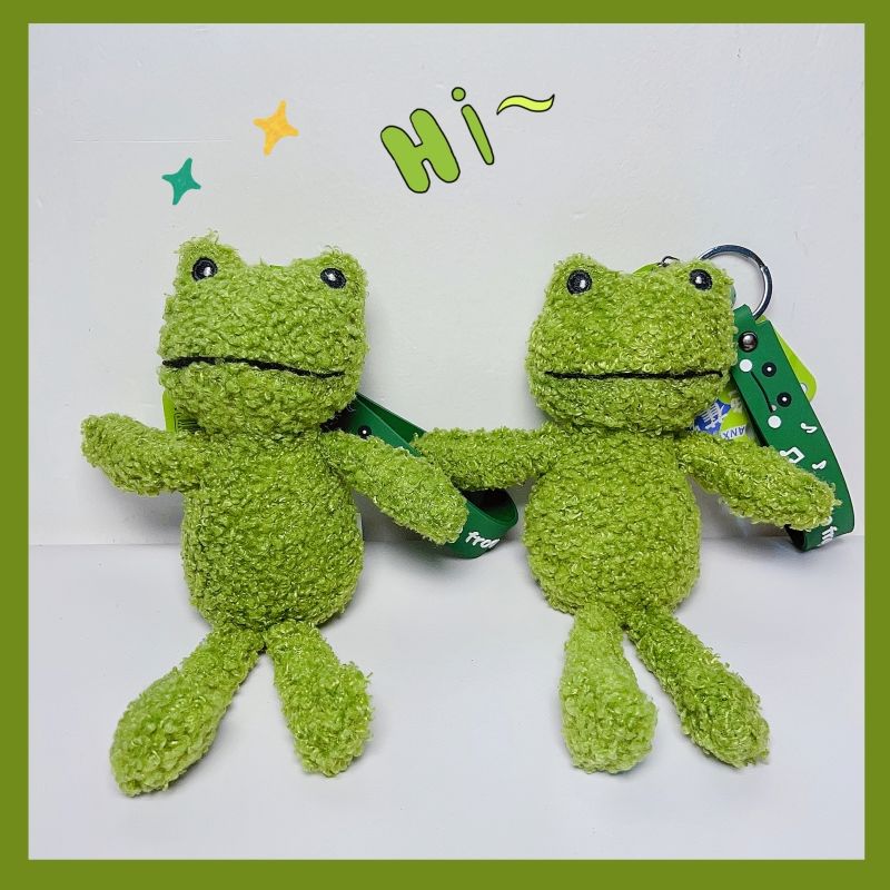 green bean frog plush doll keychain xu minghao frog pendant doll cute schoolbag hanging decorations