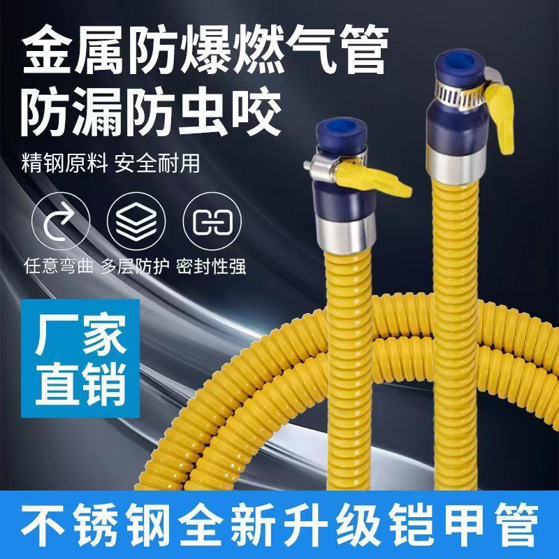 gas pipe gas bellows 304 stainless steel thickened natural gas special tube high pressure explosion-proof gas stove hose