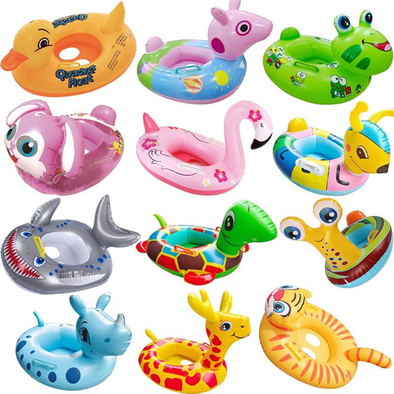 thiened animal swimming ring children water inftable toys baby boys and girls underarm cartoon baby seat ring mount