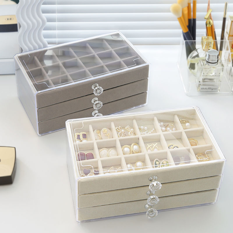 large capacity multi-layer high-grade hand jewelry jewelry box stud earrings necklace ear rings display stand ring storage box