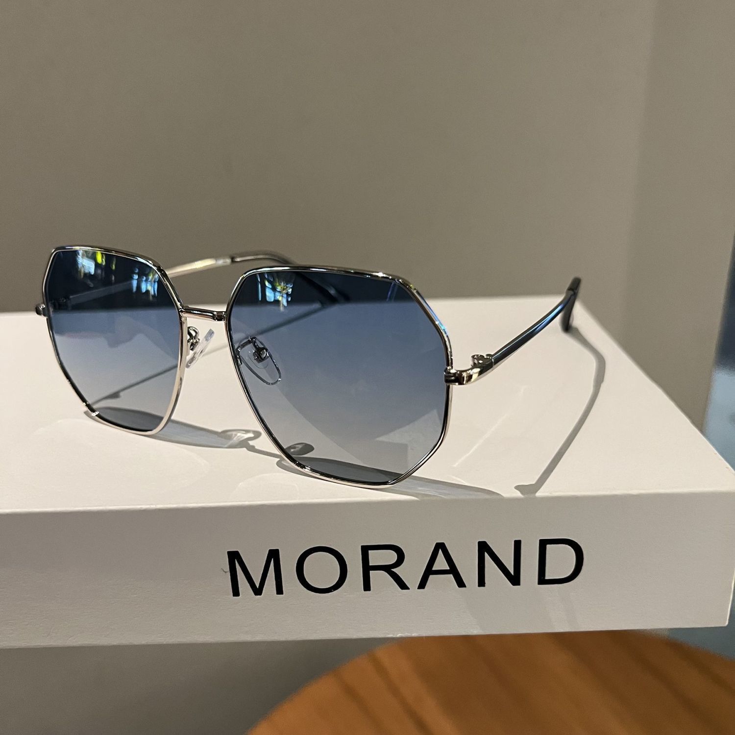transparent blue sun-proof sun glasses men‘s polygon metal driving sunglasses korean travel glasses women