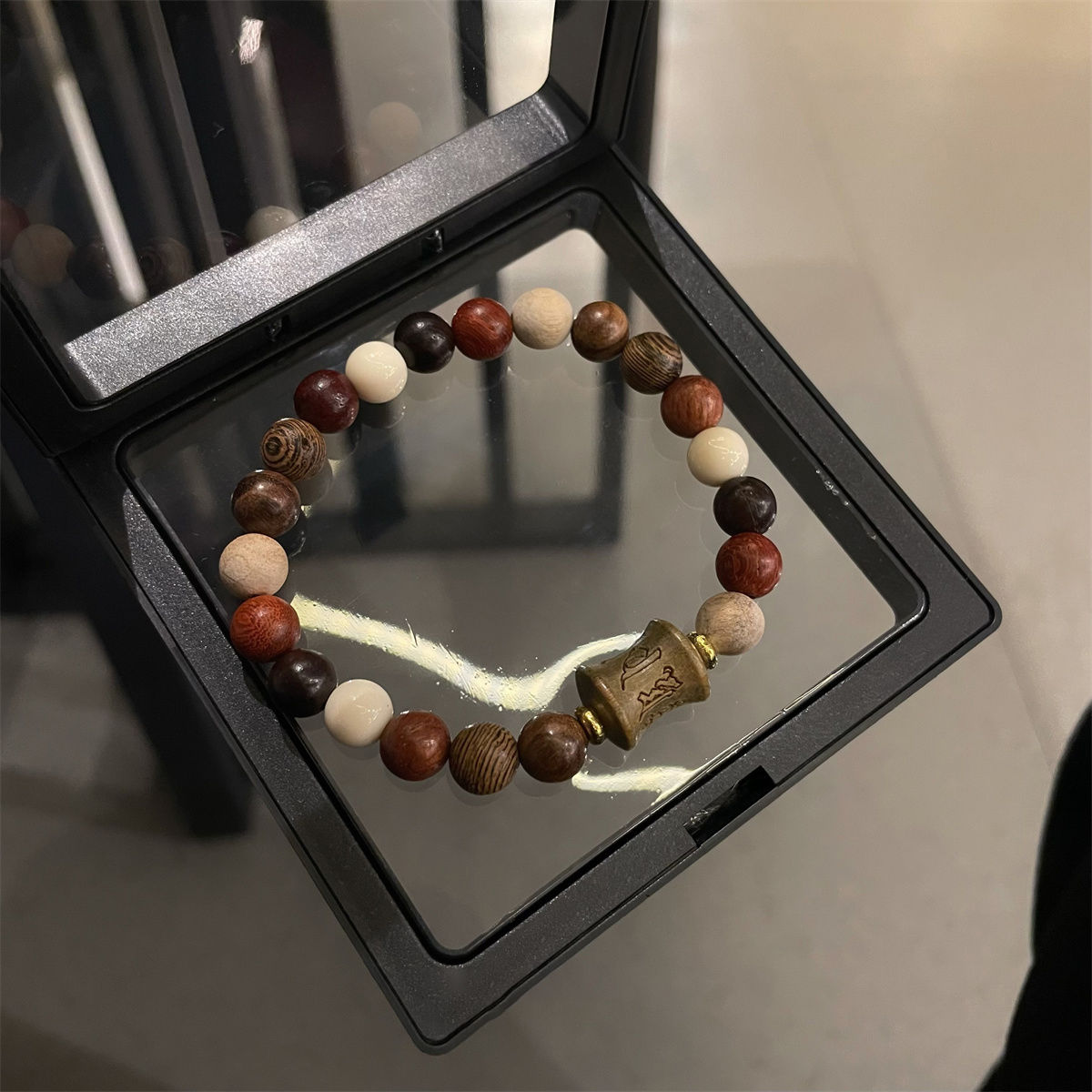 chinese style wooden beaded bracelet bamboo festival six words motto bracelet boys rosary bracelet men and women special-interest design couple‘s jewelry