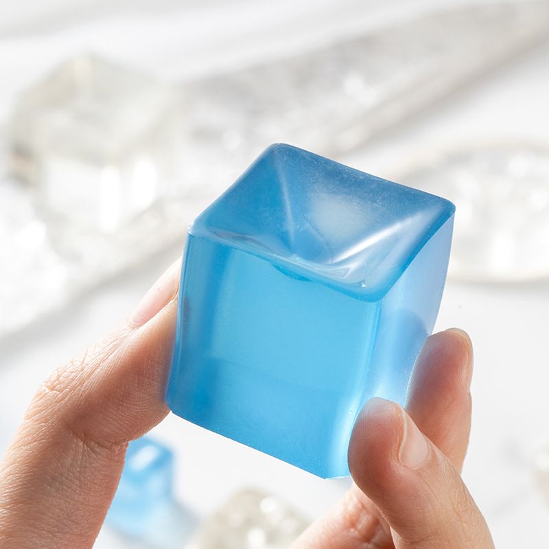 Transparent Small Ice Cube Decompression Pinch Lefa Pressure Relief Toy Decompression Small Square Rebound Fast Learning Work Pinch