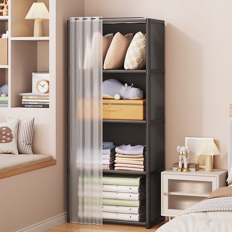 wardrobe home bedroom floor clothes rack rental house essential simple assembly clothes rack multi-layer plastic closet