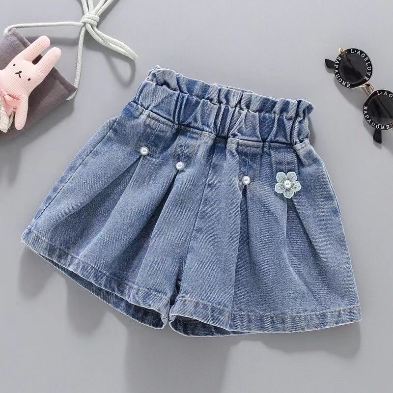 girls‘ shorts summer 2024 new medium and large children‘s thin short skirt little girl outdoor all-matching girls‘ jeans