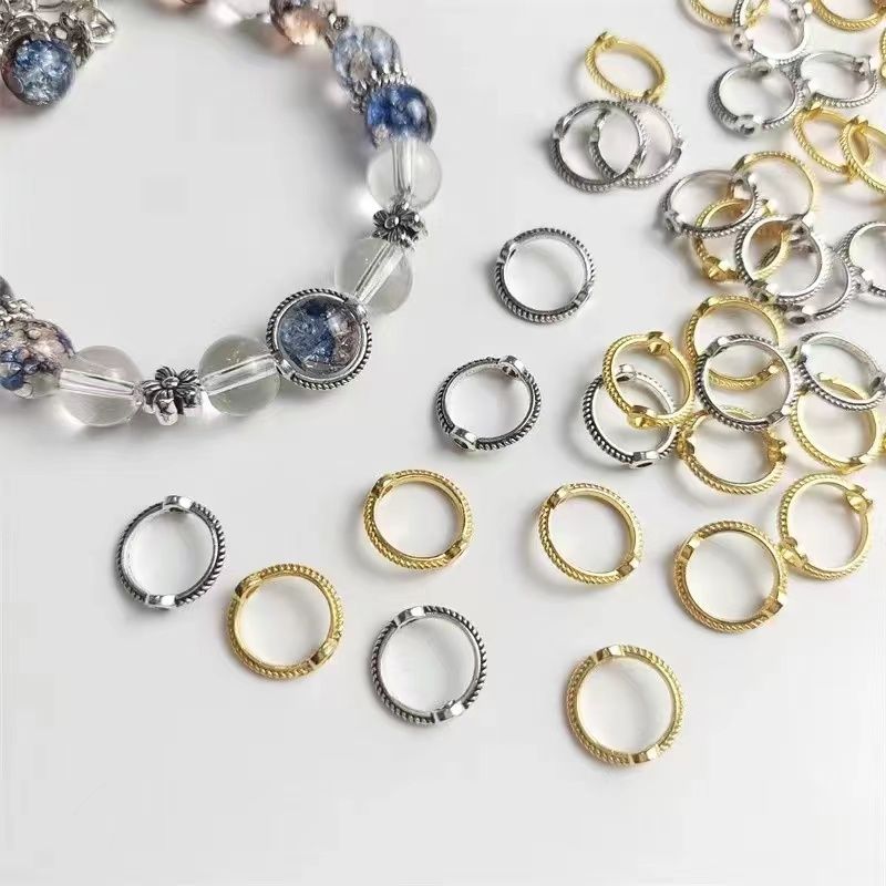 bead ring spacer beads silver bead ring bead eardrop frame ring bracelet accessories mixed diy bead accessory bag bead ring