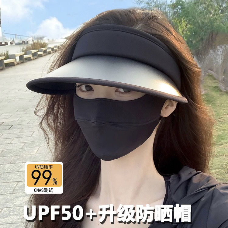 zhao lusi same style sun protection hat women‘s summer uv protection sun hat outdoor face covering cycling air top hat