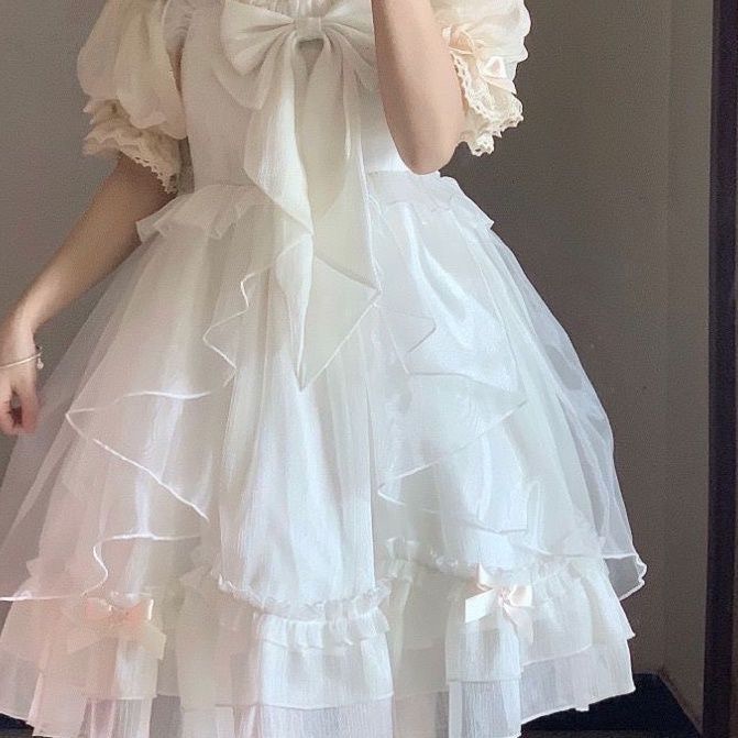 [send bow] xiaomongyun lolita tulle tutu skirt jsk sling fairy dress