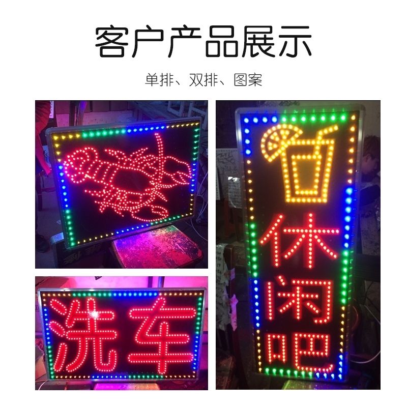 led electronic light box billboard display card wall-mounted custom hanging flash signboard led luminous characters light for shops