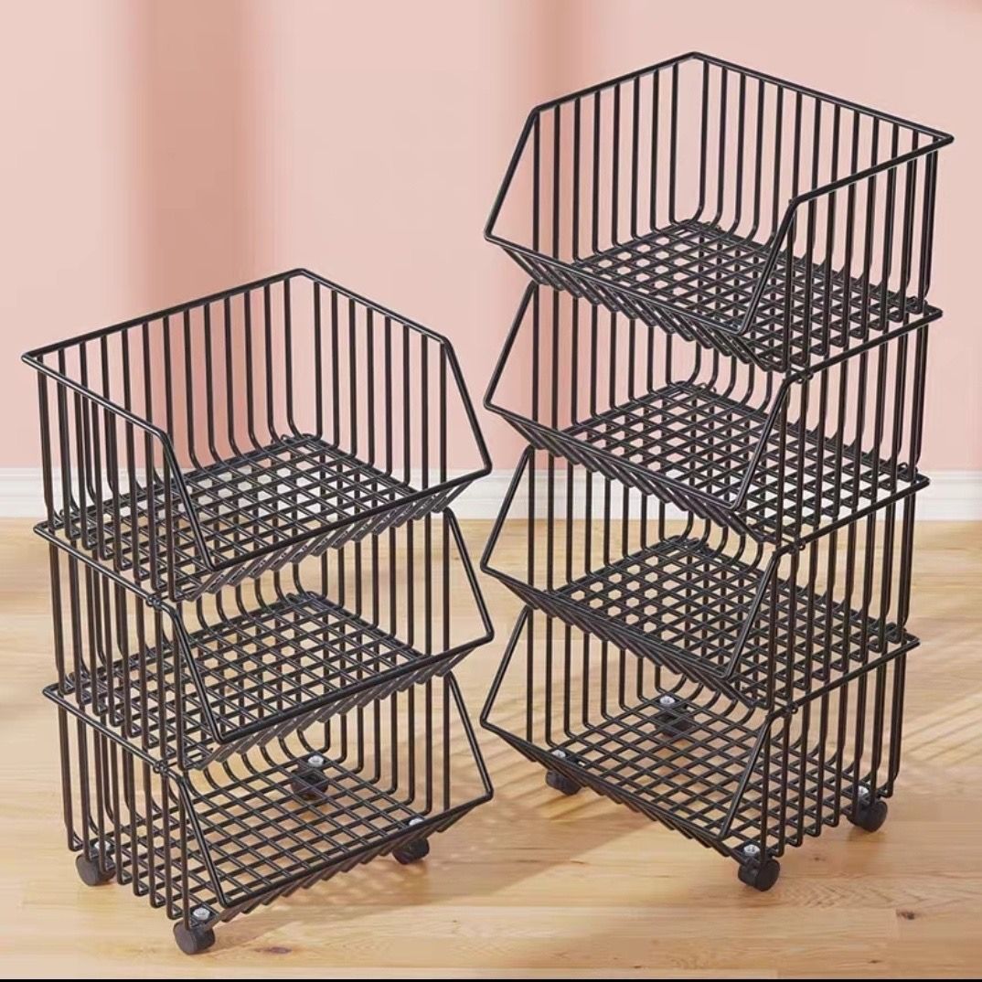 vegetable and fruit storage rack vegetable basket floor multi-layer mobile storage rack organizing rack household kitchenware storage rack