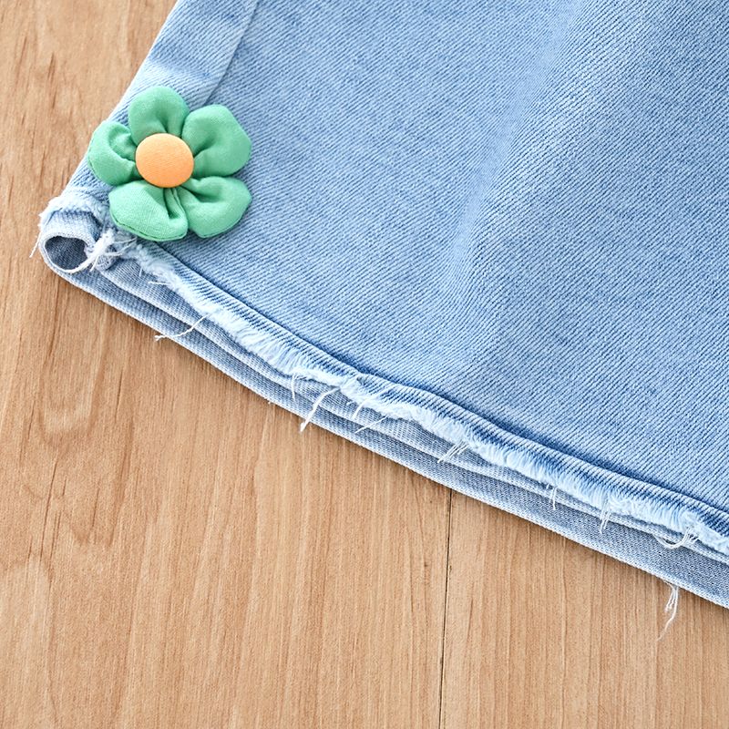 Children's Jeans Summer Girls' Tencel Loose Wide Leg Leisure Girls' Shorts Thin Summer Clothing Baby Girl Pants