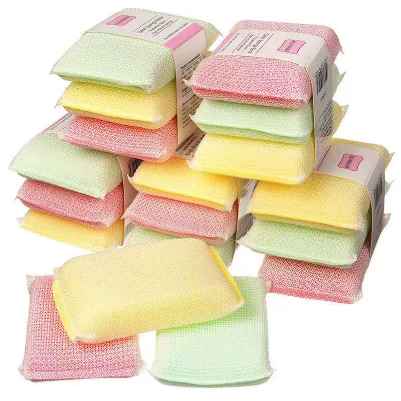 [50 pieces] thickened and densely woven spong mop household dishcloth scouring pad kitchen dishcloth multi-function brush pot