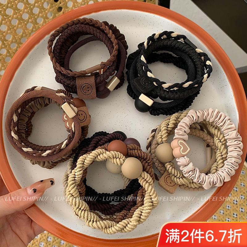 women‘s high elastic durable hair rope hair elastic band simple temperament does not hurt hair height ponytail hair ring headdress