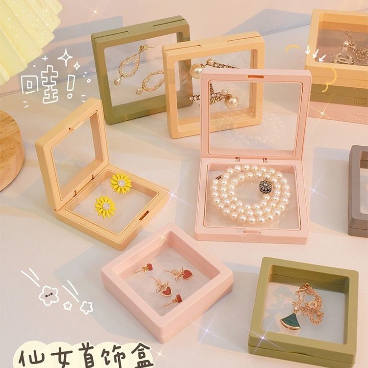 anti-oxidation pe film jewelry box ornament necklace storage transparent earrings suspension box blind box plaster doll display box