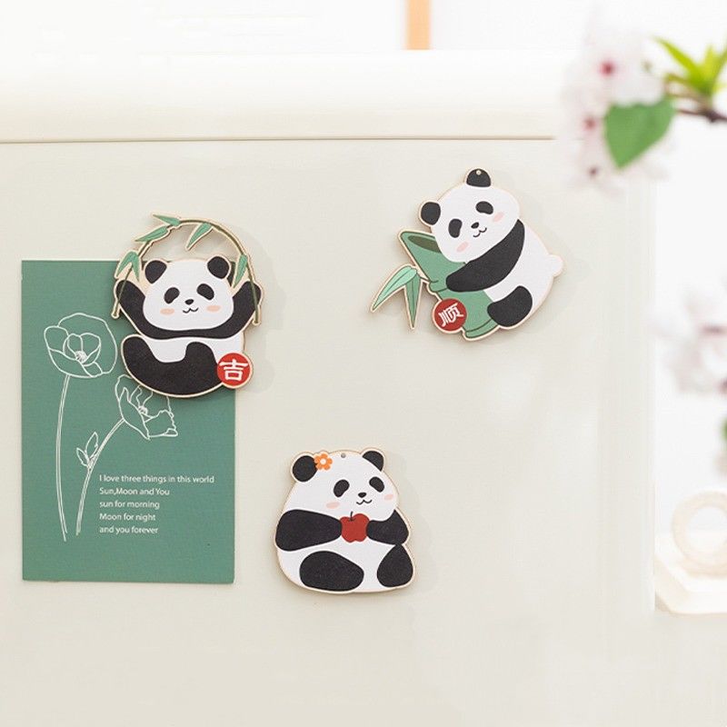 refridgerator magnets giant panda flower peripheral cartoon three-dimensional magnetic paste creative entry door magnetic suction side refrigerator decorations