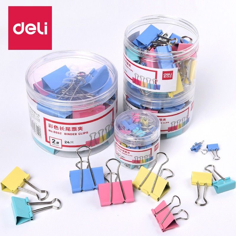 deli colorful long tail clip finance ticket clips metal test paper clip document paper storage clip document purse