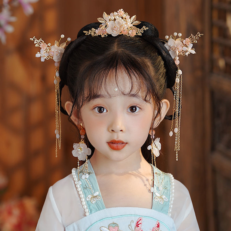 children‘s han chinese costume tang suit archaistic headdress tassel hair accessories chinese style ancient hairpin hairpin girls‘ super fairy ancient costume