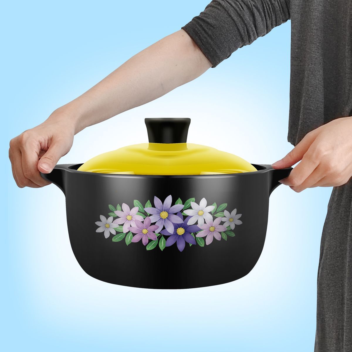 casserole/stewpot household ceramic soup pot small casserole soup pot gas open fire and high temperature resistance earthen jar soup poy free shipping