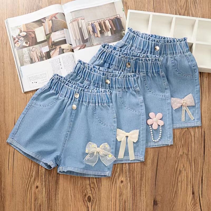 girls‘ denim shorts 2024 new summer crawler women‘s loose casual trend fashionable pants thin