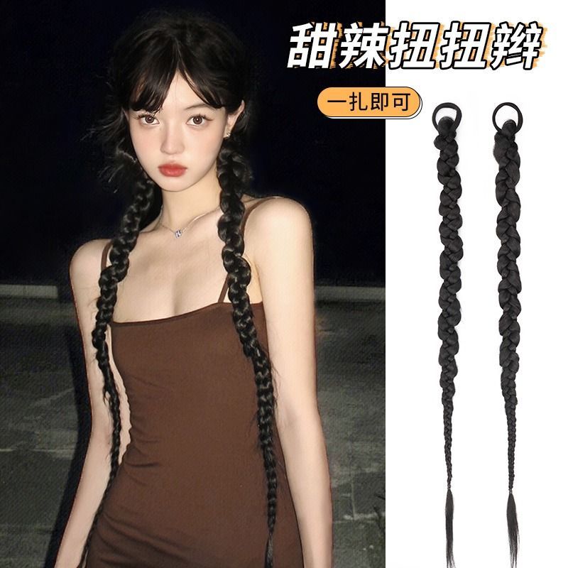 double horse tail long braid female cool twist long boxing braid millennium hot girl twist braid fashion new chinese style ponytail