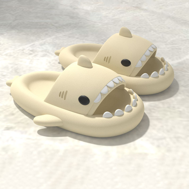 soft mud shark slippers women‘s outdoor wear summer ins internet celebrity couple men‘s shit feeling home bathroom bath non-slip