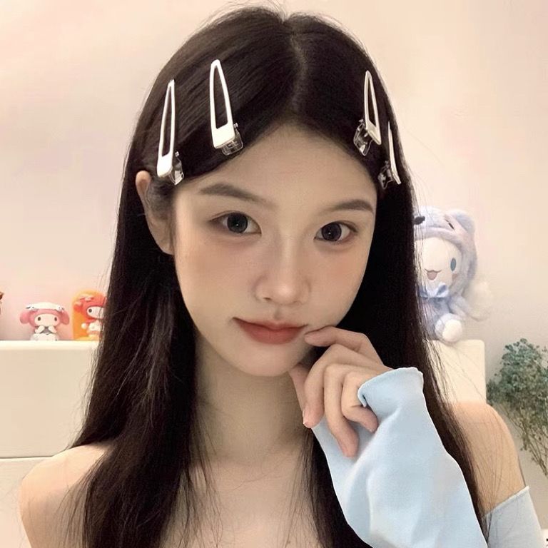 practical ~ ins metal sweet cool bangs hairpin makeup hair accessories forehead broken hairpin simple clip 2023 new female