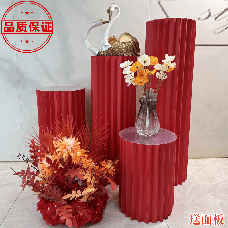 wedding props folding dessert table decoration birthday banquet road lead cylindrical column wedding window origami decorative column