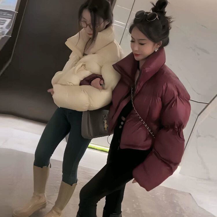 off-season new 2024 cotton-padded coat women‘s short coat korean style thickened small stand collar fashionable stylish bread coat fashion