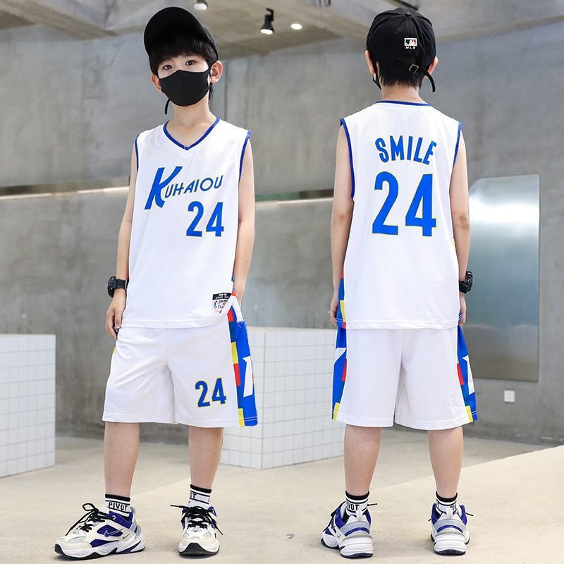 quick-drying jersey cool sports children boys‘ handsome sleeveless summer vest shorts team uniform breathable suit