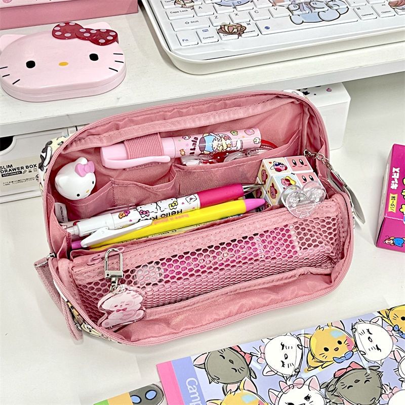 Xiaohongshu Same Style Ins Style Disney Joint Name Pencil Case Student Good-looking Cute Stationery Case Cartoon Stationery Box