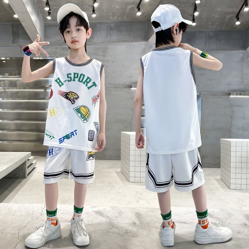 boys‘ basketball wear quick-drying 2023 sleeveless suit summer vest children boys‘ summer wear big children sports jersey