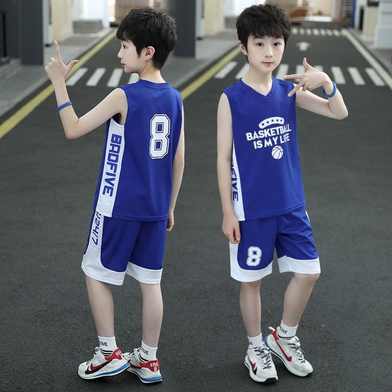 boy summer clothing ball uniform no. 23 kobe basketball wear lakers james jersey medium and big children loose sports quick-drying top