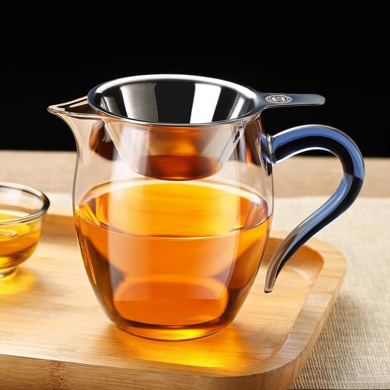 pitcher thick glass heat-resistant transparent tea filtering kung fu tea utensils tea serving pot fair mug tea funnel set