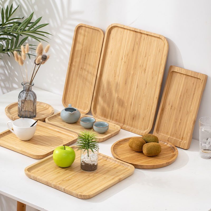 japanese bamboo rectangular household tray bamboo round tea tray hotel tray barbecue plate fruit plate pizza plate