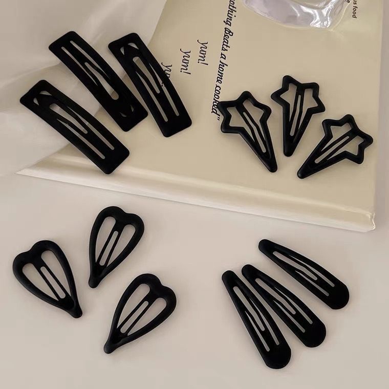 black temperament side clip female forehead bangs cropped hair clip bb clips hairpin hair fixer headdress top clip headdress