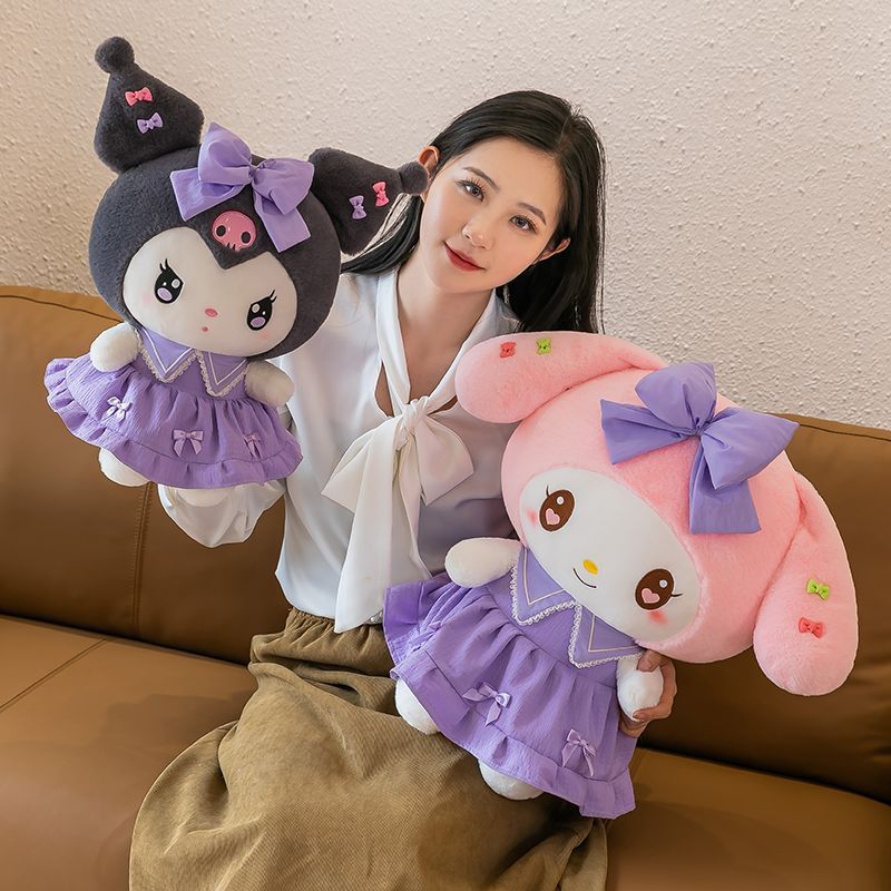 cute loli skirt kuromi plush toy doll bed sleep companion throw pillow melody doll qixi gift for women