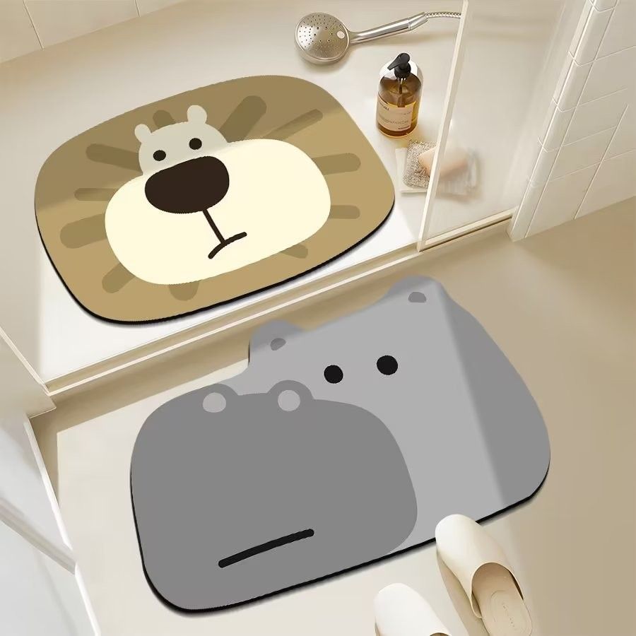 cute diatom ooze shaped cartoon absorbent floor mat bathroom non-slip household foot mat toilet entrance cushion carpet